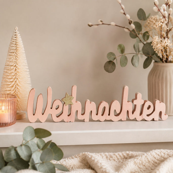 Riffelmacher Schriftzug "Weihnachten" 74305 - Rosa Gold 30cm