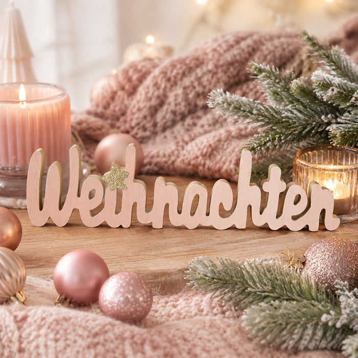Riffelmacher Schriftzug "Weihnachten" 74305 - Rosa Gold 30cm