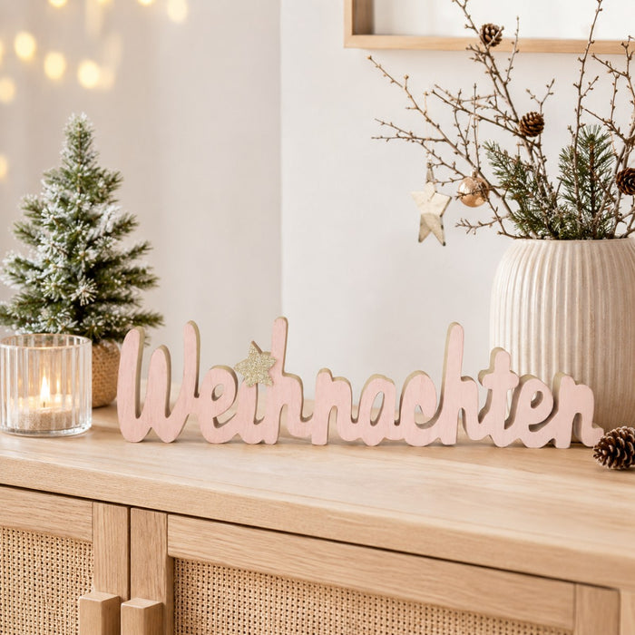 Riffelmacher Schriftzug "Weihnachten" 74305 - Rosa Gold 30cm