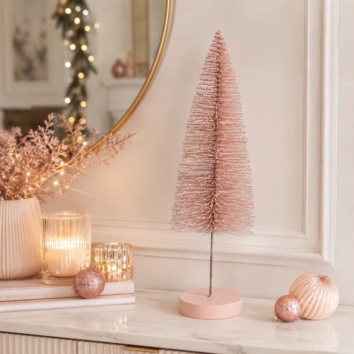 Riffelmacher Deko Weihnachtsbaum stehend 10×31 cm 20723 | Rosa Gold Glitter