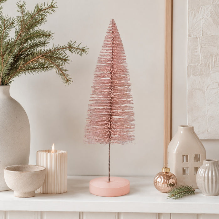 Riffelmacher Deko Weihnachtsbaum stehend 10×31 cm 20723 | Rosa Gold Glitter