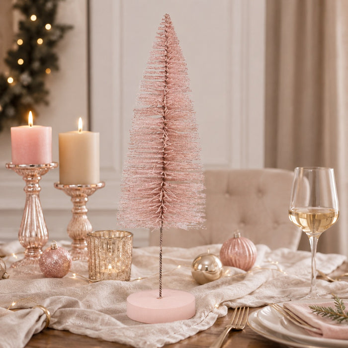 Riffelmacher Deko Weihnachtsbaum stehend 10×31 cm 20723 | Rosa Gold Glitter