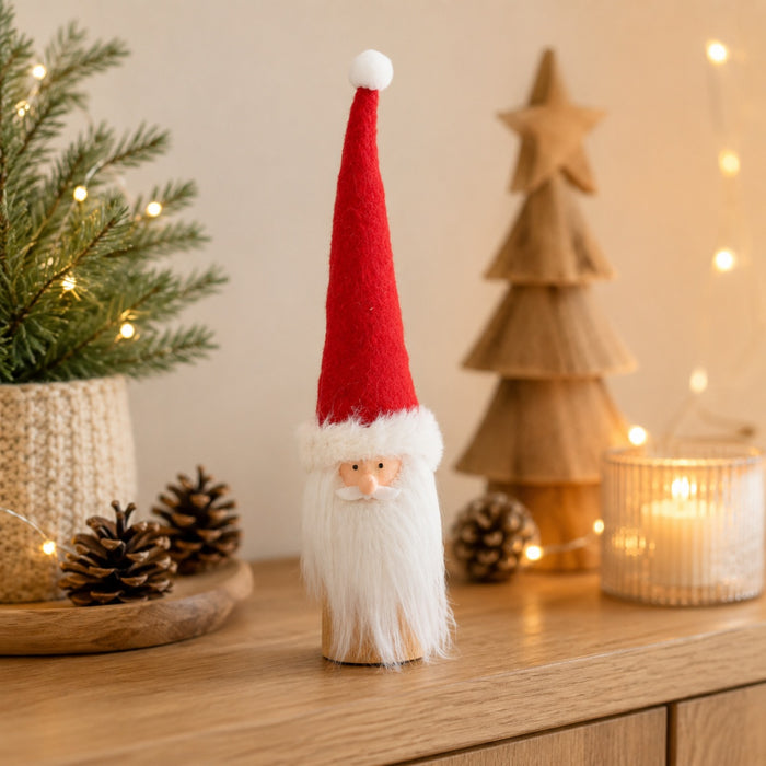 Weihnachtsmann Dekofigur auf Holz | 6×25 cm