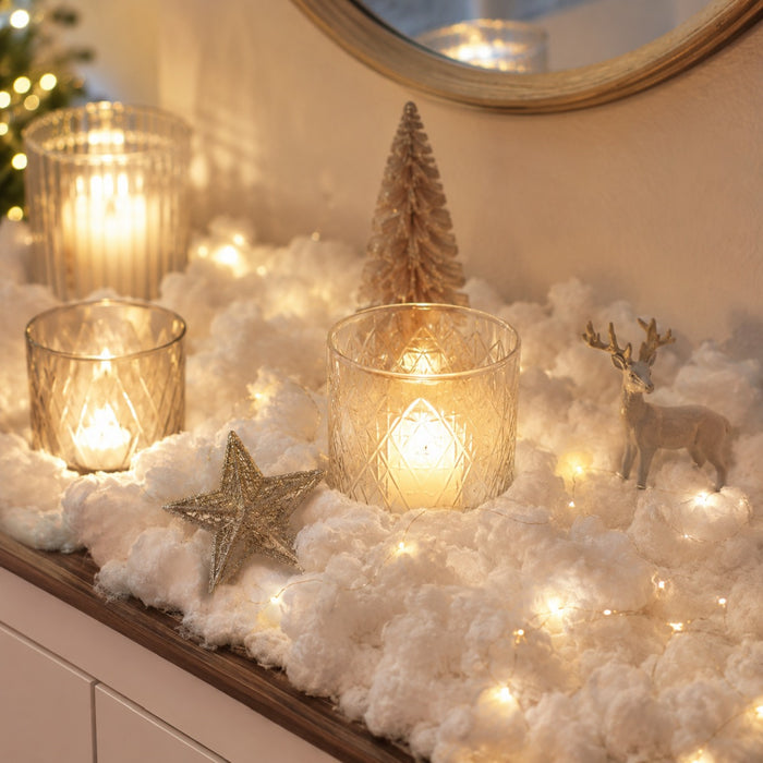 Zupfschnee Weiß | 300 g Deko Schnee | Dekoschnee fluffig & weich | 68202
