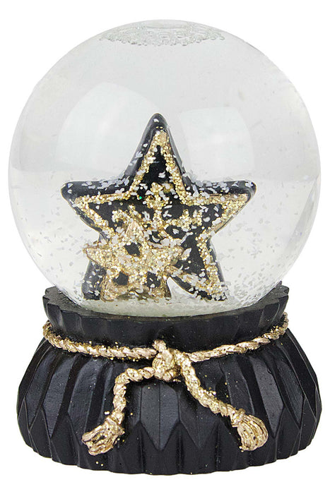 Schneekugel 6,5 cm | 3 verschiedene Motive | Schwarz Gold | 70288