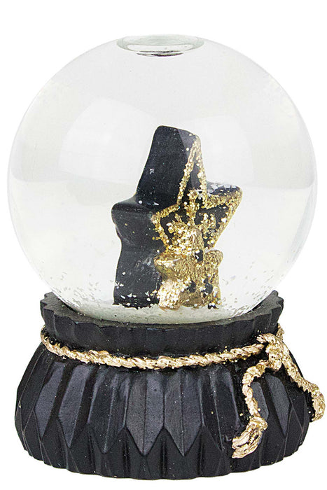 Schneekugel 6,5 cm | 3 verschiedene Motive | Schwarz Gold | 70288