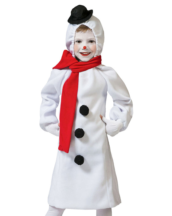 Schneemann Kostüm für Mädchen - Weißes Kleid | Kinderkostüm Winter Weihnachten Karneval