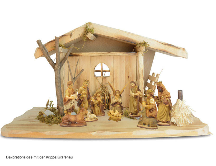 Krippenfiguren Set "Natur" 7-9 cm - 12-tlg. Traditionell | 78313 Weihnachtskrippe