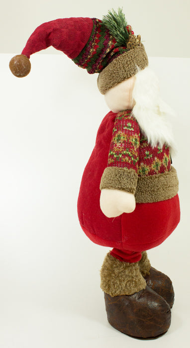 Weihnachtsmann Dekofigur für Advent und Weihnachten - Stehfigur mit ausziehbaren Beinen - 80 x 34 cm