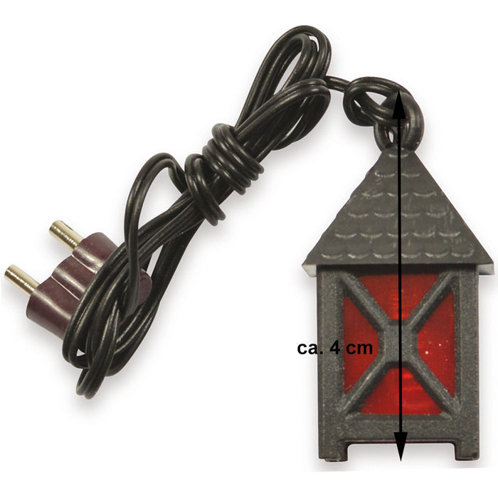 Schwarz Rote Laterne für Weihnachtskrippe 4 cm - 3,5V E5 | 78237 Krippen Beleuchtung