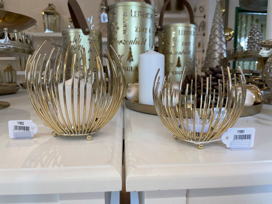 Riffelmacher Teelichthalter Strahlenkugel 11719 | Gold