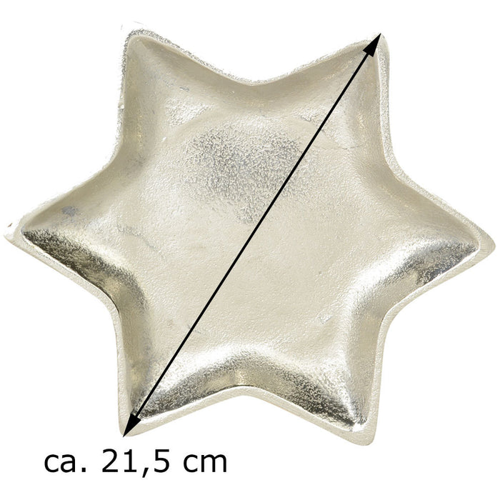 Riffelmacher Stern Dekoteller Ø 21cm aus Aluminium 70330 | Silber
