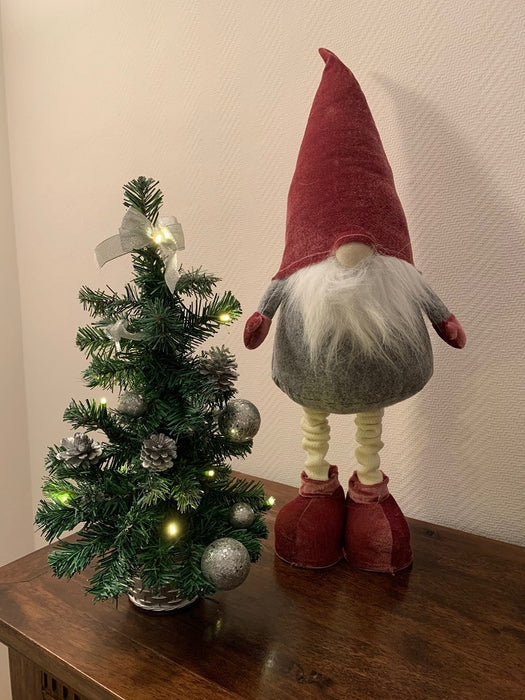 Geschmückter Weihnachtsbaum mit 20er LED Lichterkette - 50cm | 20258 - Silber
