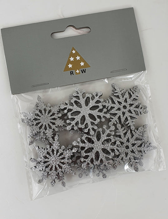 Riffelmacher Filz Streudeko mit Glitter ca. 4cm 70092 | Silber - Flocken