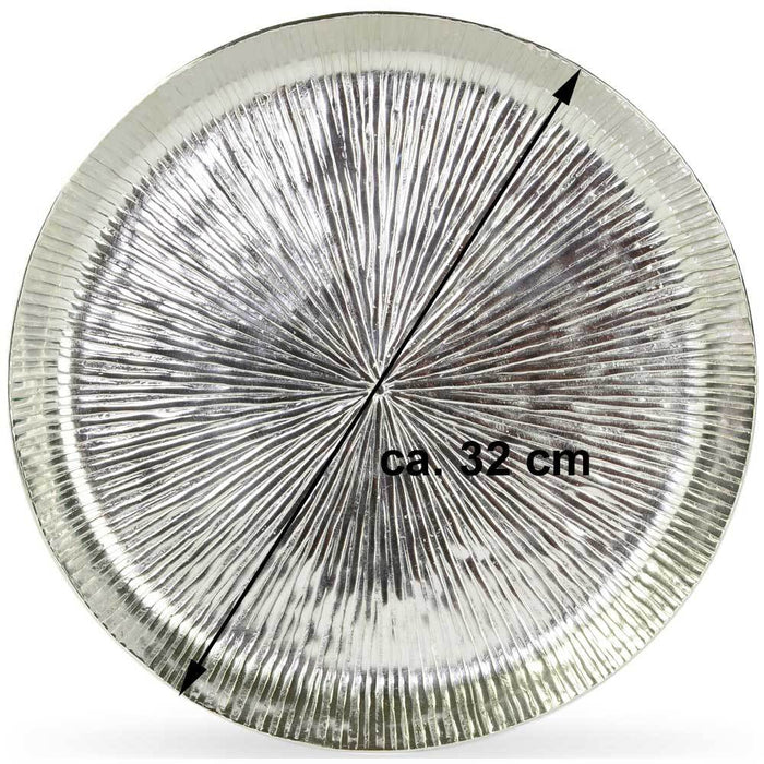 Riffelmacher Dekoteller mit Strahlendesign 32 cm 70575 | Silber