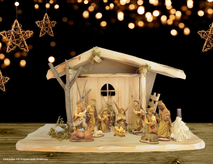Krippenfiguren Set "Natur" 7-9 cm - 12-tlg. Traditionell | 78313 Weihnachtskrippe