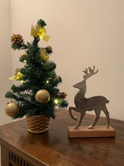 Geschmückter Weihnachtsbaum mit 20er LED Lichterkette - 50cm | 20257 - Gold