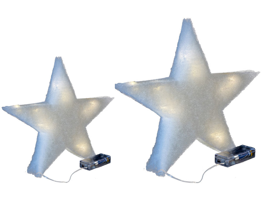 Riffelmacher LED Stern mit Minilichterkette 30 cm 68304 | Weiß