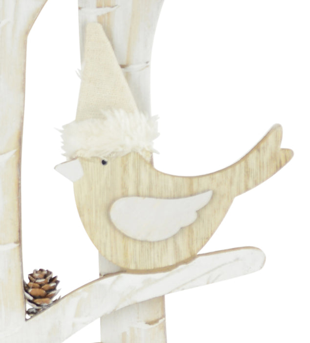Riffelmacher Winterbaum mit Hirsch und Vögeln 18080 - Natur Weiß 60cm