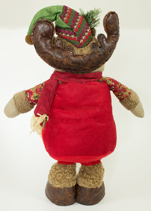 Rentier Dekofigur für Weihnachten - Stehfigur mit ausziehbaren Beinen - 80 x 34 cm