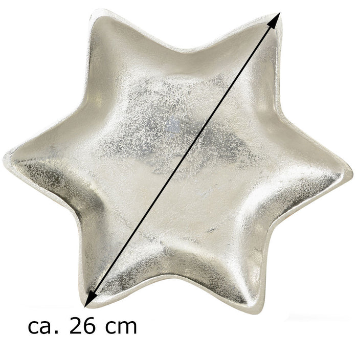 Riffelmacher Stern Dekoteller Ø 26cm aus Aluminium 70331 | Silber