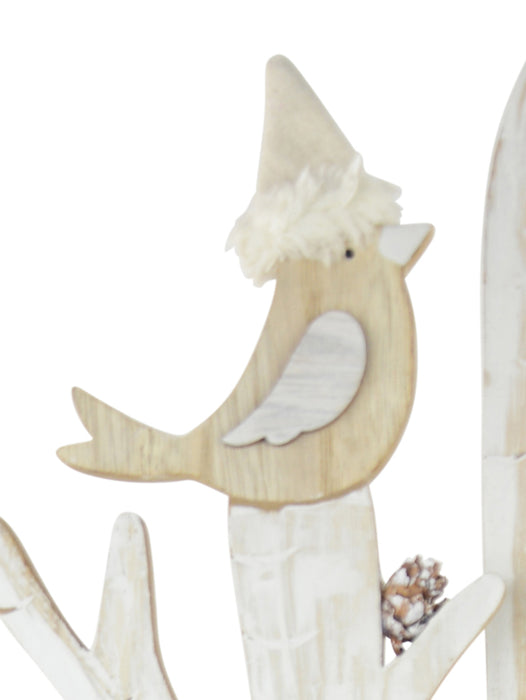 Riffelmacher Winterbaum mit Hirsch und Vögeln 18080 - Natur Weiß 60cm