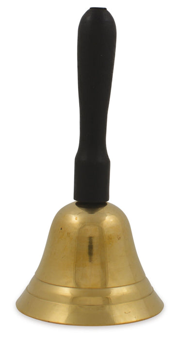 Weihnachtsmann Christkind Glocke aus Metall 13360 | Schwarz Gold - 11 cm