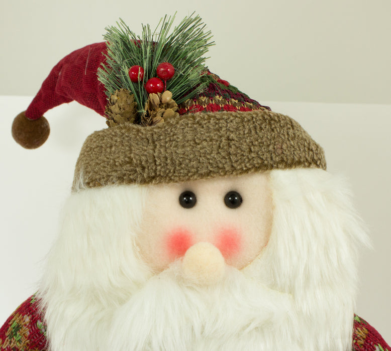 Weihnachtsmann Dekofigur für Advent und Weihnachten - Stehfigur mit ausziehbaren Beinen - 80 x 34 cm