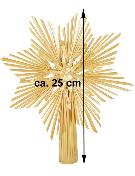 Christbaumspitze Strohstern - 25 cm | 75750 - Natürlicher Weihnachtsbaumschmuck