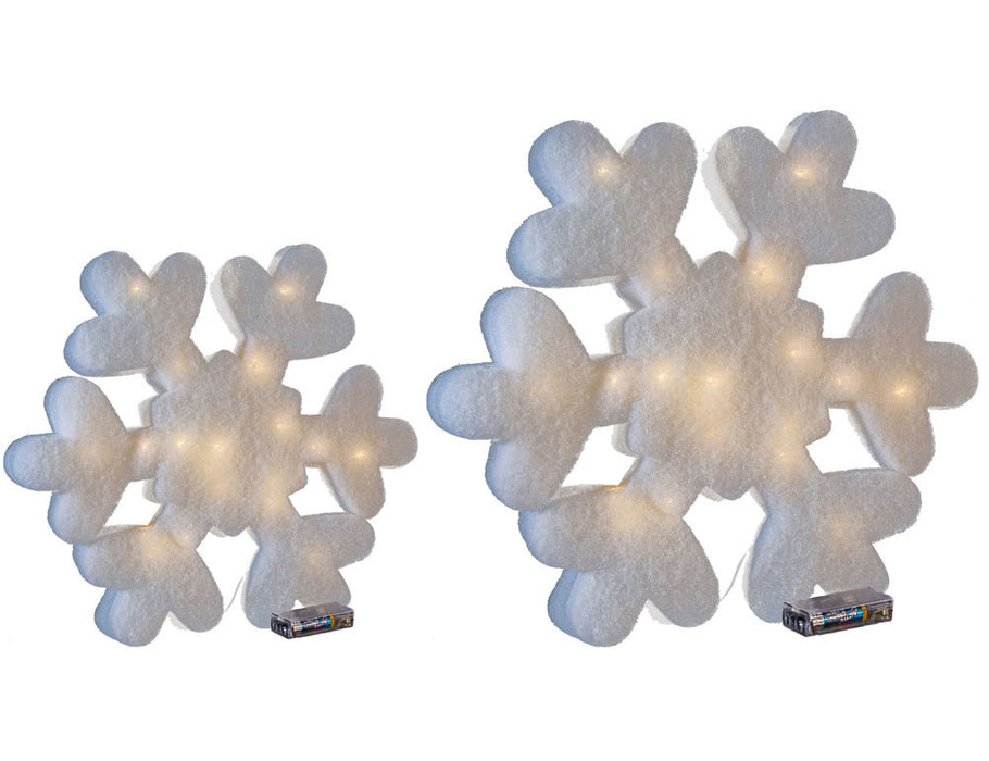 Riffelmacher LED Schneeflocke mit Minilichterkette 30 cm 68300 | Weiß