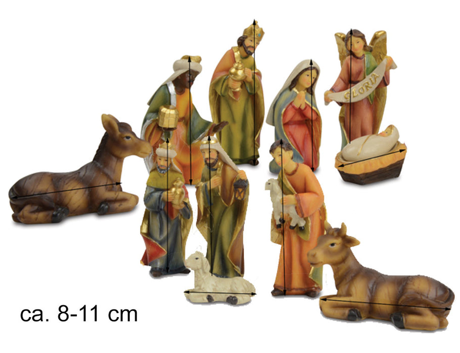 Krippenfigurenset "Gloria" 11-tlg. - 8-11 cm Holzdesign Weihnachtskrippe | 78462