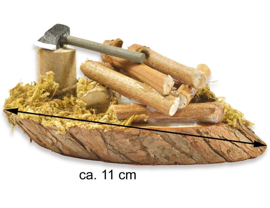 Riffelmacher Lagerfeuer mit Axt und LED-Beleuchtung Ø 11 cm- 78334 | Natur