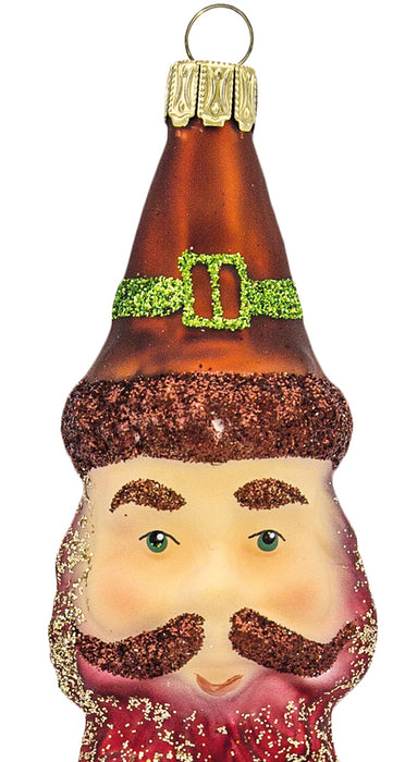 Thüringer Glasdesign Tannenzapfen Weihnachtsmanngesicht Nikozapfen 16cm - A061-2587-9130