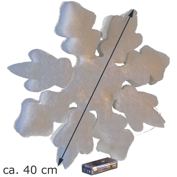 Riffelmacher LED Eisstern mit Minilichterkette 40 cm 68303 | Weiß