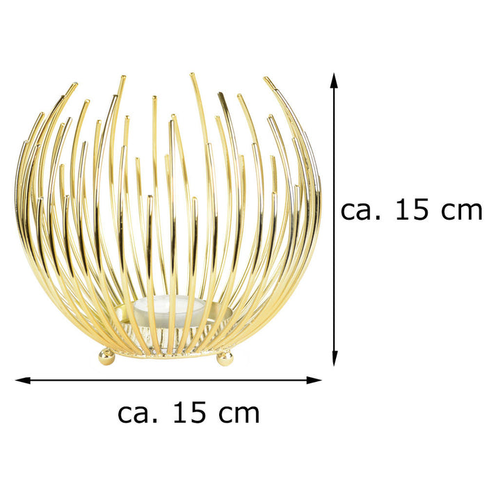 Riffelmacher Teelichthalter Strahlenkugel 11719 | Gold