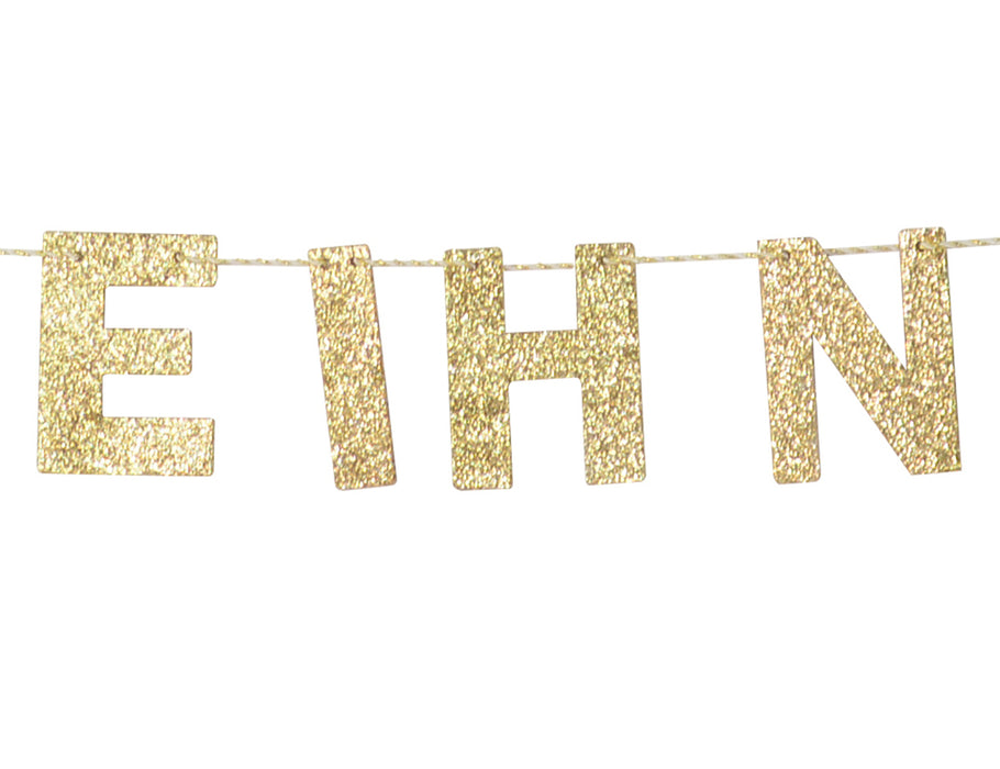 Holz Girlande mit Schriftzug "Frohe Weihnachten" 190x10 cm | 12454 - Gold