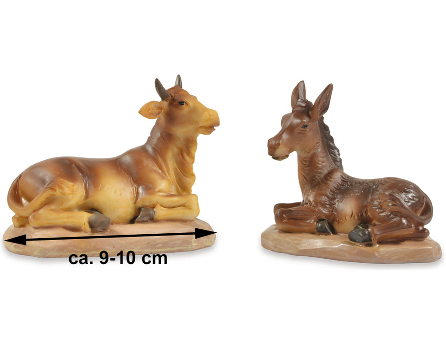 Riffelmacher Tierset Ochs und Esel 9-10 cm 78042 | Braun