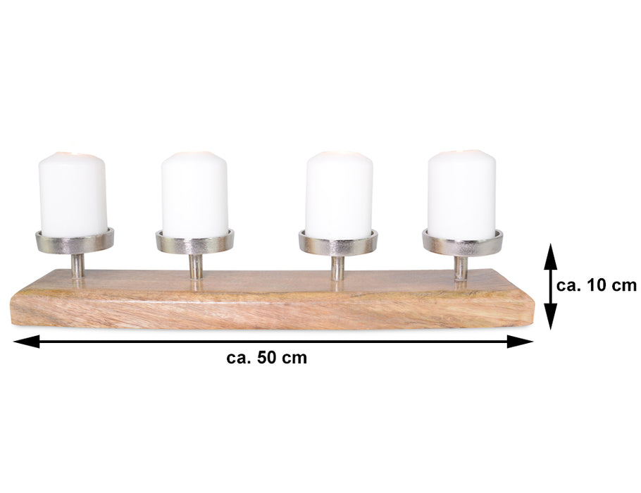 Adventskerzenhalter Mangoholz Tablett 50 x 10 cm | 74535