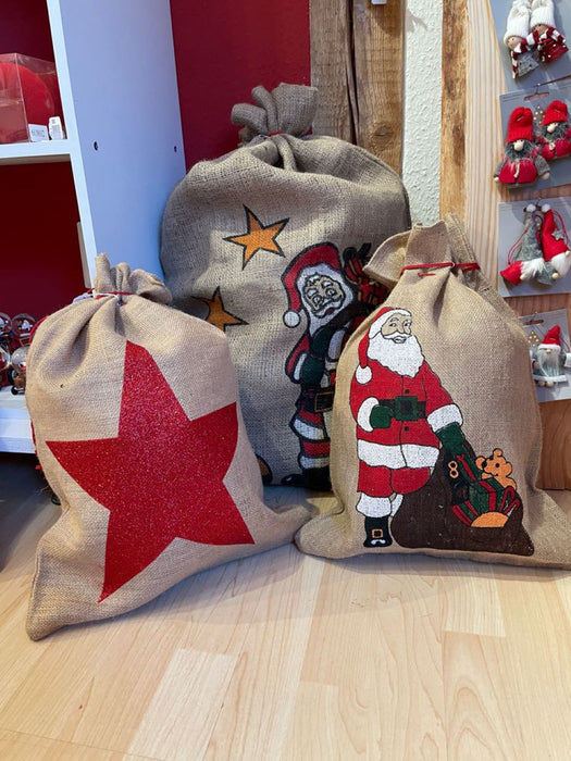 Riffelmacher Nikolaus Jutesack 25 x 35 cm Weihnachtsmann 19520 | Natur