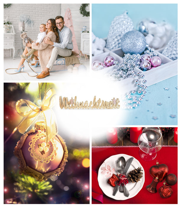 Riffelmacher Schriftzug "Weihnachtszeit" 74585 - Mangoholz - Natur Rosa 46cm