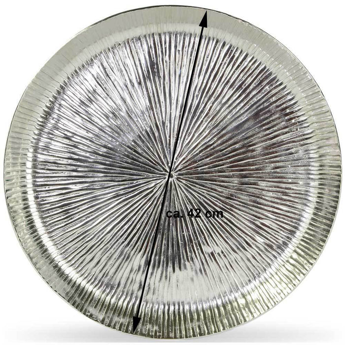 Riffelmacher Dekoteller mit Strahlendesign 42 cm 70576 | Silber